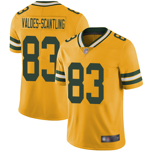 Green Bay Packers Limited Gold Men 83 Valdes-Scantling Marquez Jersey Nike NFL Rush Vapor Untouchable